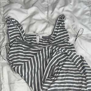 Cable & Gauge Gray and White Striped Dress